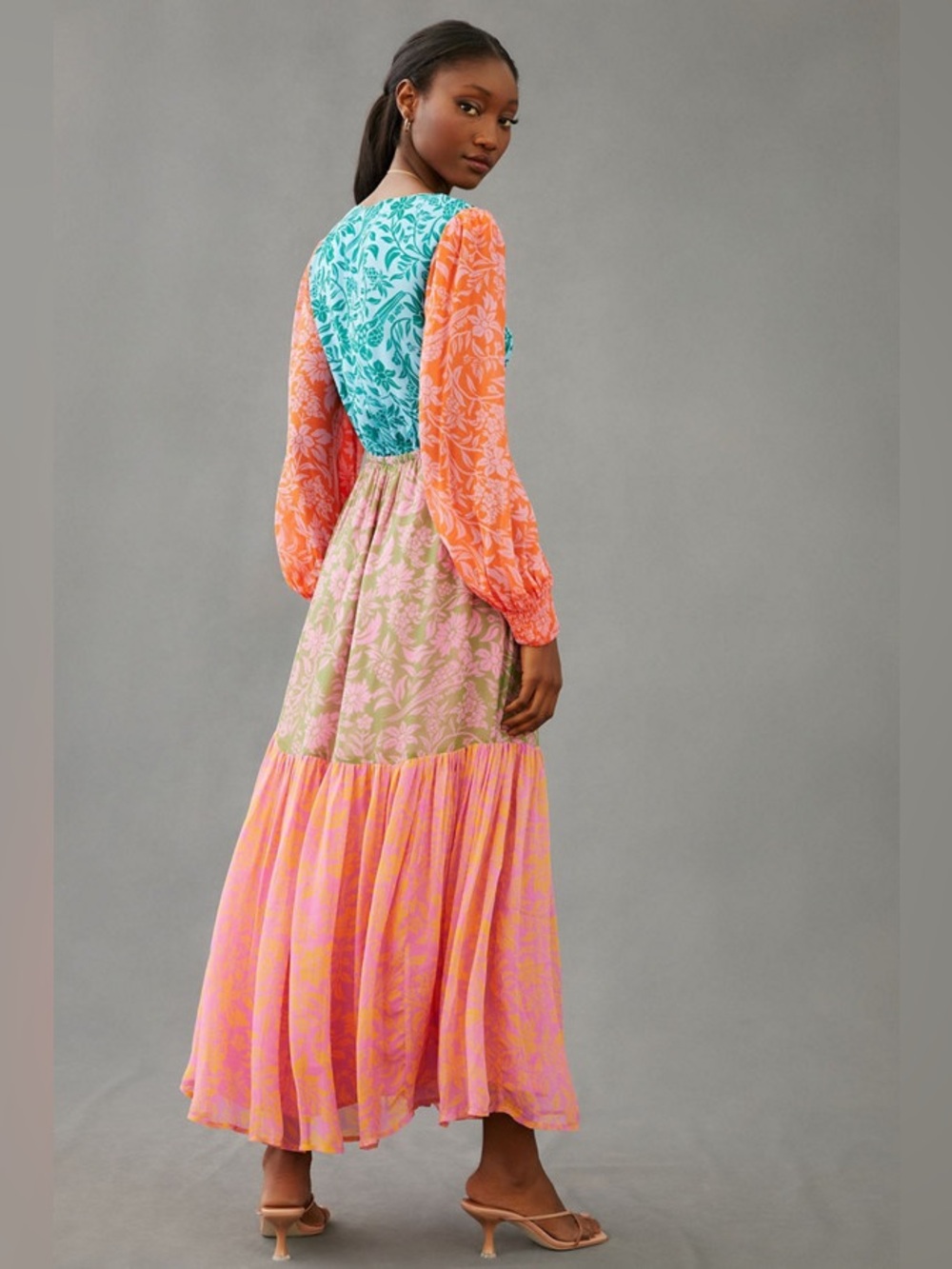 Farm Rio Colorblock Printed Maxi Dress - Picture 3 of 16